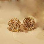 The Fashion Rhinestone Camellia Earrings..