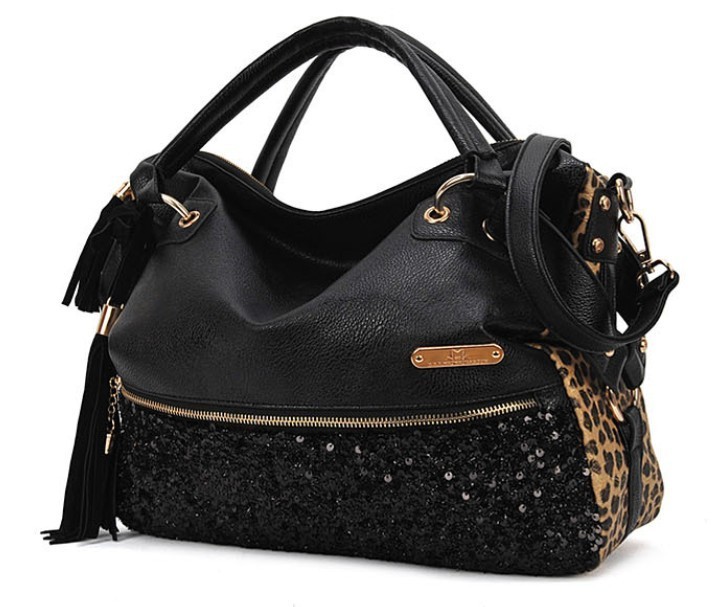 Tassels Sequined Leopard Handbag Shoulder Bag [ Grdx02083]